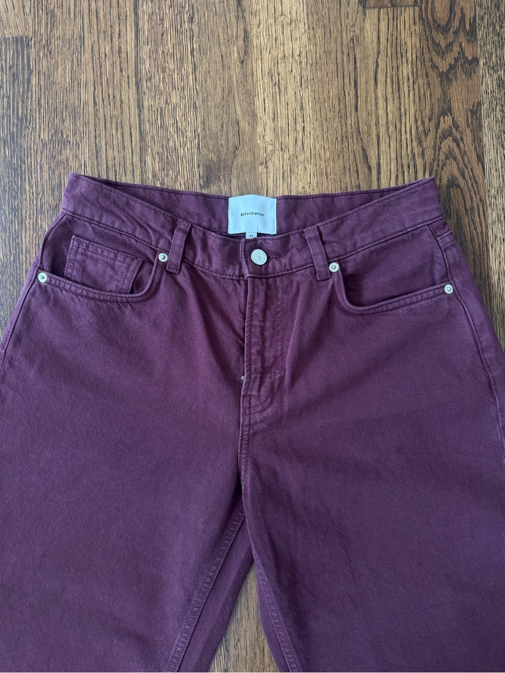 Reformation Cary Low Rise Slouchy Wide Leg Jeans 27 Blackberry - Picture 4 of 11